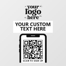 QR-Firmenlogo Modern Minimalistisch Fensteraufkleber
