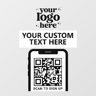 QR-Firmenlogo Modern Minimalistisch Fensteraufkleber