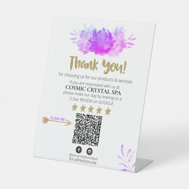 ~* QR FLORAL VIOLET Review Logo DANK AP8 Sockelschild (Vorderseite)