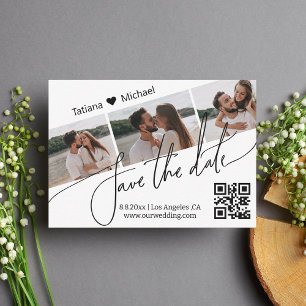QR-Foto-Collage Save the Date minimalistisch Mitteilungskarte
