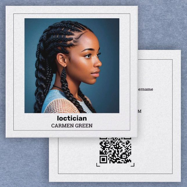 QR & Foto Dreadlocks Loctician Telefonnummerkarte (Dreadlocks Loctician Calling Cards)