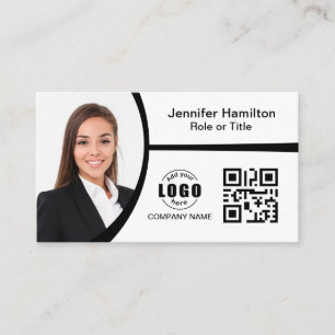 QR-Foto für berufliche Schwarzweiß-Logos Visitenkarte