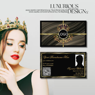 QR-Foto für das Logo "Smart Royal Brown Gold Crown Visitenkarte