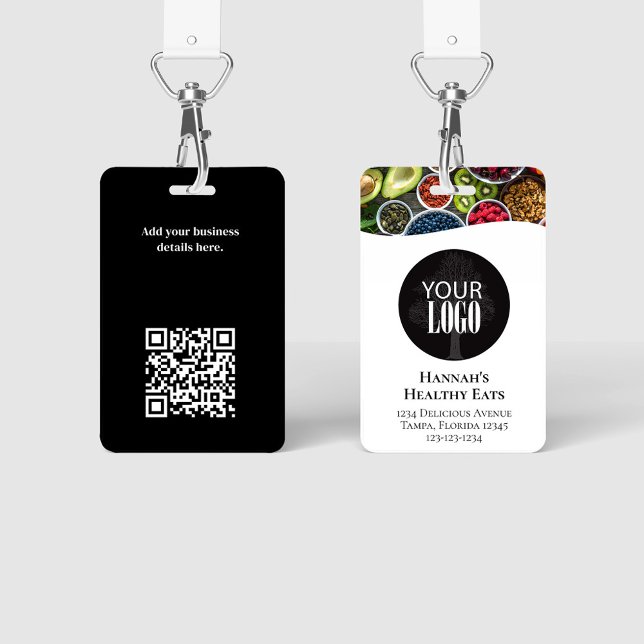 QR-Foto für einfaches Business-Logo Ausweis (Simple photo badges with a full bleed photo template. )