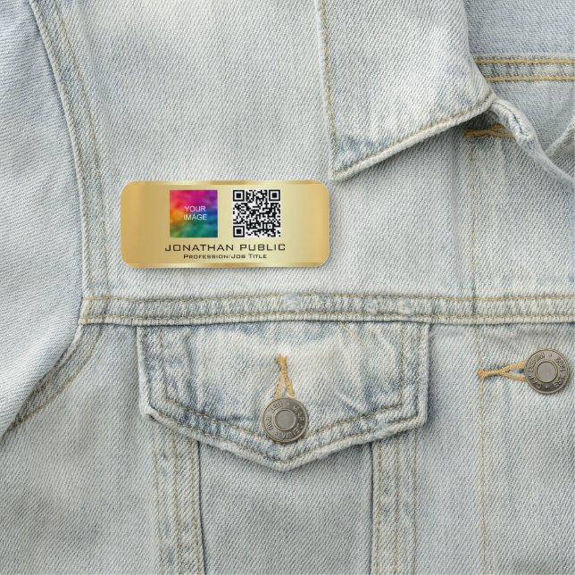 QR-Foto für Mitarbeiter oder Firmenlogo hier Namensschild (Beispiel)