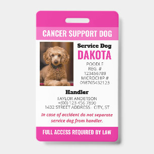 QR-Foto-ID des Hundes-Logos für rosa Krebs Ausweis