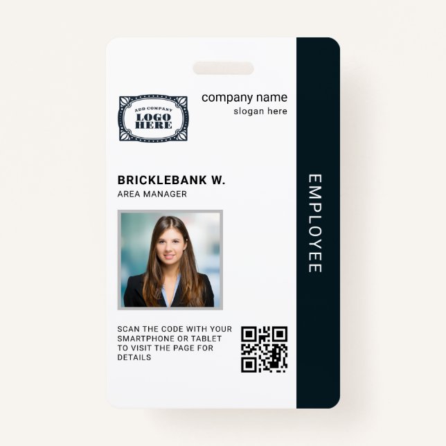 QR-Foto-ID für Geschäftsmitarbeiter Ausweis (Vorderseite)