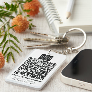 QR-Foto-ID für Ihr Square-Logo Schlüsselanhänger