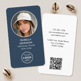 QR-Foto-Logos für moderne Profile - Blau Visitenkarte