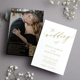 QR-Foto Moderne Goldhochzeit Einladung