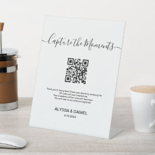 QR-Foto-Momente für Hochzeiten freigeben Sockelschild