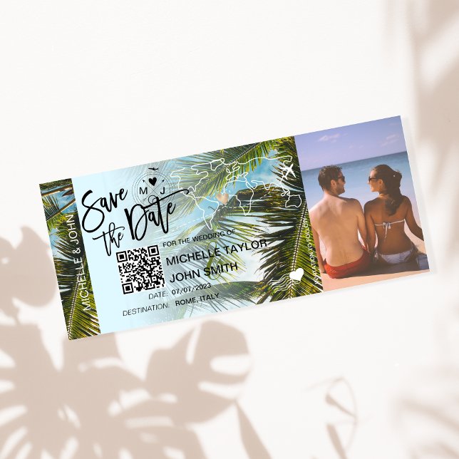 QR-Foto Save the Date Boarding-Pass Einladung (Von Creator hochgeladen)