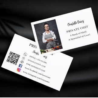 QR-Foto-Slogan für private Koch Visitenkarte