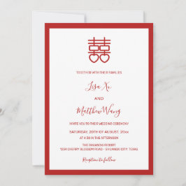 QR-Foto | White Red Chinese Wedding Einladung