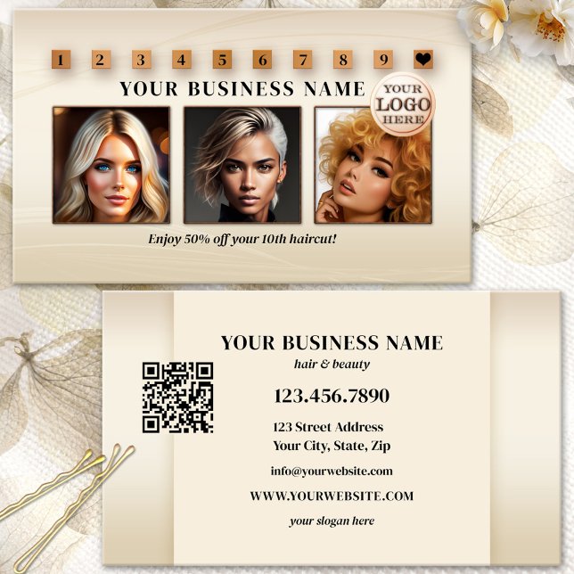 QR-Fotos für Haarsalon-Logos Treuekarte (Von Creator hochgeladen)
