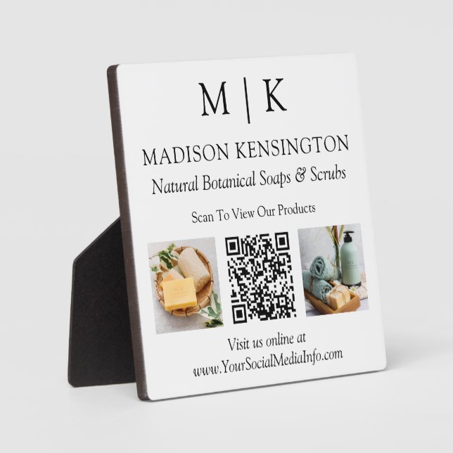 QR-Fotos für Monogramme oder Add-Logos Fotoplatte (Vorderseite)