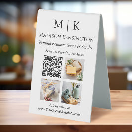 QR-Fotos für Monogramme oder Add-Logos Tischaufsteller