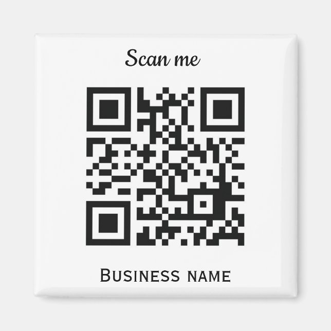 QR-Geschäftslogo Berufliches benutzerdefiniertes S Magnet (Vorne)