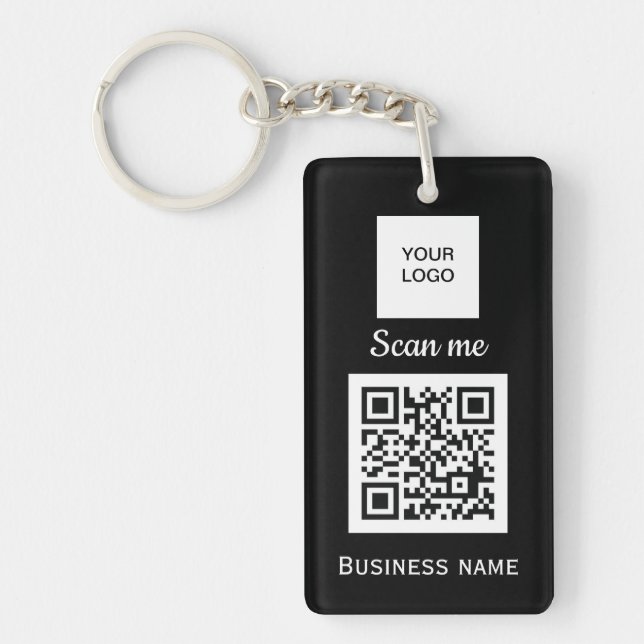 QR-Geschäftslogo Berufliches benutzerdefiniertes S Schlüsselanhänger (Vorderseite)
