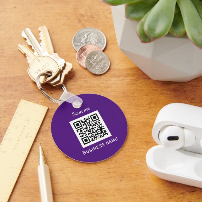 QR-Geschäftslogo Berufliches, benutzerdefiniertes  Schlüsselanhänger (Schreibtisch)