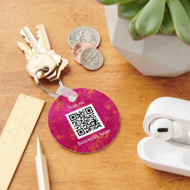 QR-Geschäftslogo Berufliches, benutzerdefiniertes  Schlüsselanhänger (Schreibtisch)