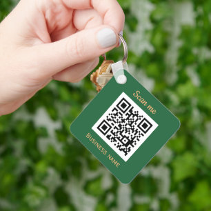 QR-Geschäftslogo Berufliches grünes Gold Schlüsselanhänger