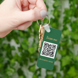 QR-Geschäftslogo Berufliches grünes Gold Schlüsselanhänger