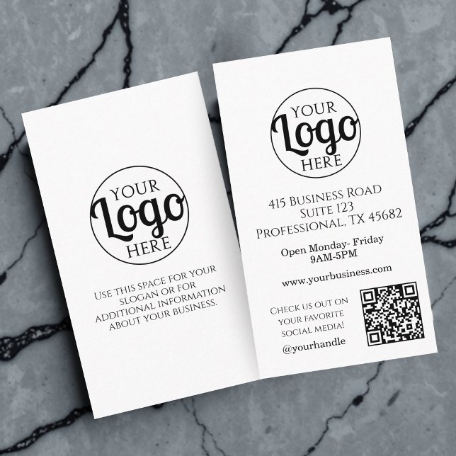 QR-Geschäftslogo Schwarz-weiß Beruflich Visitenkarte (Von Creator hochgeladen)