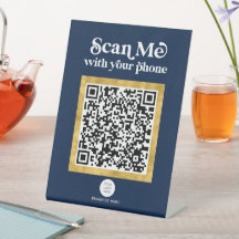 QR-Geschäftszeichen für Navy BLue Modern Networkin