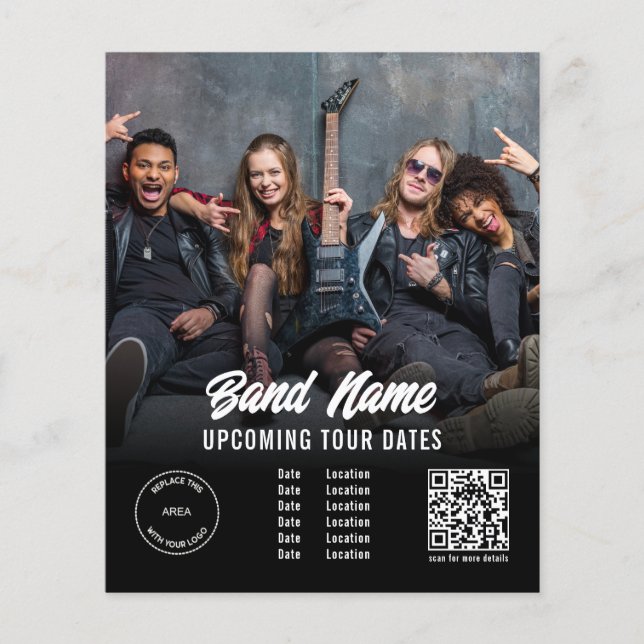 QR Gigs Tour Dates Black (Foto mit kundenspezifisc Flyer (Vorne)