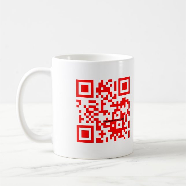 "QR je" tasse rouge SÛRE (Gauche)
