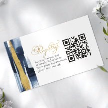 QR-Karte für Brautpartys | Abstraktes Blau