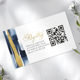 QR-Karte für Brautpartys | Abstraktes Blau Begleitkarte