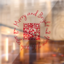 QR-KAUFMERRY UND BRIGHT-KAUF BIS ZU 50% INNERHALB FENSTERAUFKLEBER