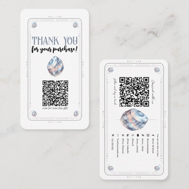 QR-Kodex für irrisierende Kristallmedien Visitenkarte (Vorne/Hinten)