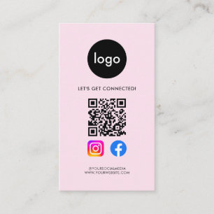 QR-Kodex für moderne soziale Medien rosa Visitenkarte