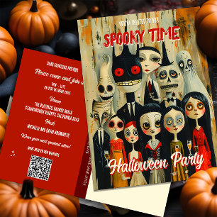 QR-Kodex Halloween-Party-Einladung Postkarte