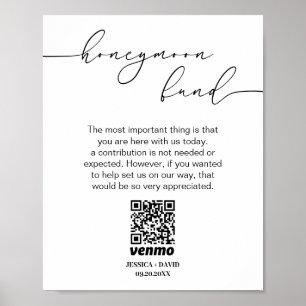 QR-Kodex-Zeichen für Honeymoon-Kalligrafie Poster