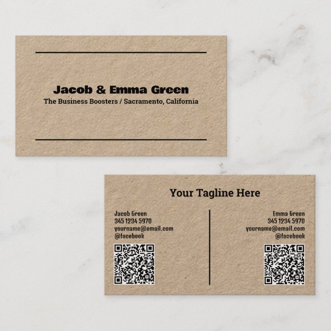 QR Kraft Business Card Visitenkarte (Vorne/Hinten)