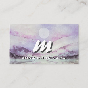 *~* QR LILA Abstrakte Landschaft Natur AP93 Visitenkarte