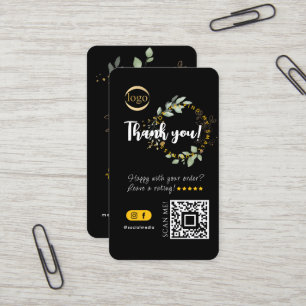 QR-Logo der Social Media Vielen Dank, Black Visitenkarte