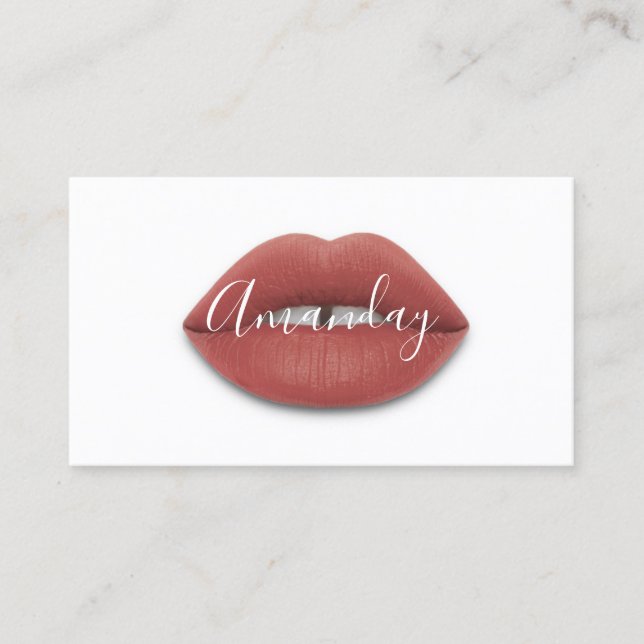 QR-Logo für das Logo "Makeup Artist White Rose Lip Visitenkarte (Vorderseite)