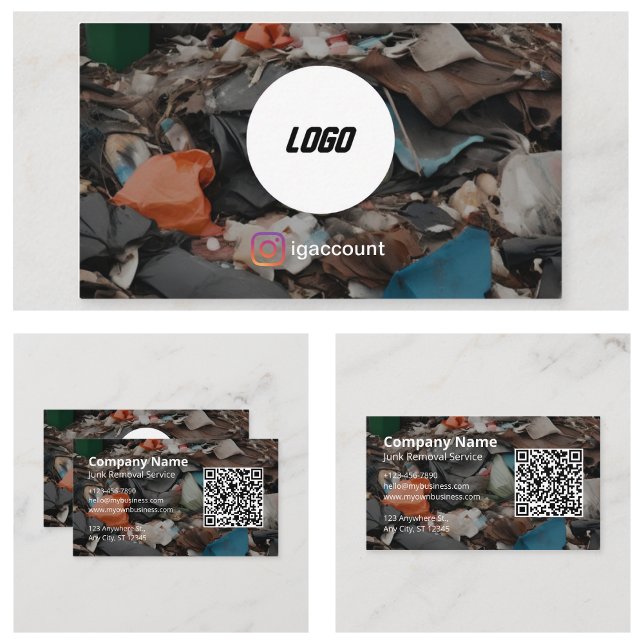 QR-Logo für die Entfernung von Junk Visitenkarte (Junk Removal QR Code Logo Business Card
)