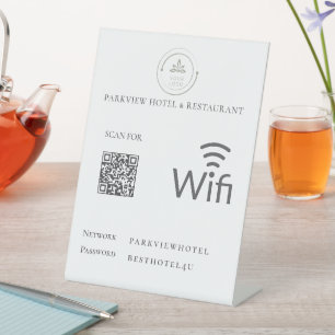 QR-Logo für einfaches WLAN-Kennwort Sockelschild