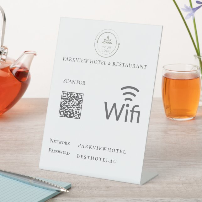 QR-Logo für einfaches WLAN-Kennwort Sockelschild (In Situ)