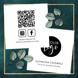 QR-Logo für Social Media Minimalistisch Quadratische Visitenkarte