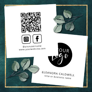 QR-Logo für Social Media Minimalistisch Quadratische Visitenkarte