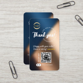 QR-Logo für Social Media Vielen Dank Navy Blue Gol Visitenkarte