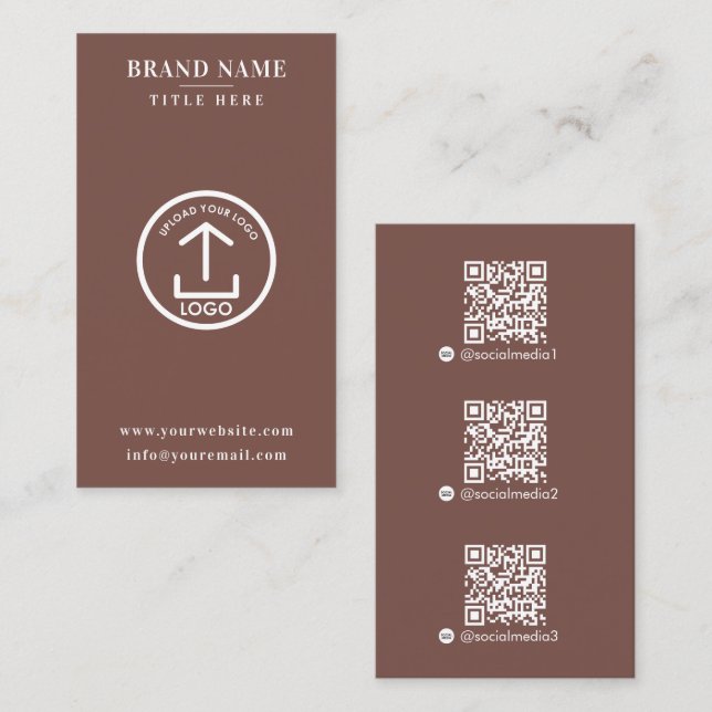 QR-Logo für Terracotta Scannable Digital Contact Visitenkarte (Vorne/Hinten)
