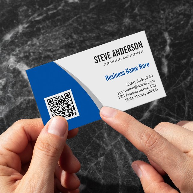 QR-Logo für Unternehmen - Modernes, stilvolles Nav Magnetische Visitenkarte (Von Creator hochgeladen)